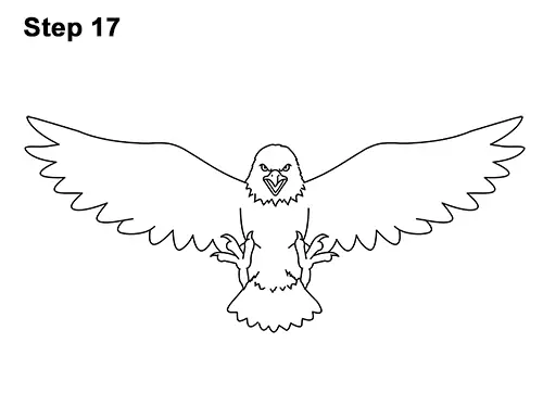 How to draw angry cartoon bald eagle flying wings talons 17 How to draw angry cartoon bald eagle flying wings talons 17