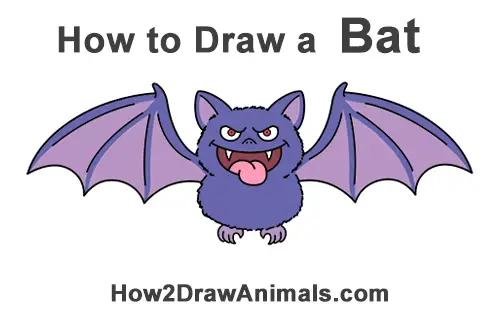 how to draw a bat cartoon
