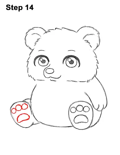 Draw a Cartoon Teddy Bear Sitting 14 How to Draw a Cute Little Mini Chibi Cartoon Brown Bear Cub 14