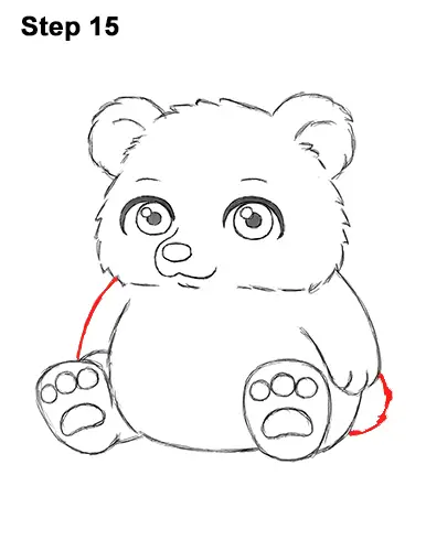 Draw a Cartoon Teddy Bear Sitting 15 How to Draw a Cute Little Mini Chibi Cartoon Brown Bear Cub 15