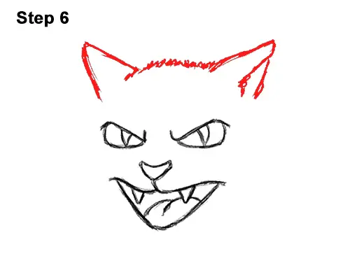 Draw a Angry Cartoon Black Cat 6 How to Draw Angry Mean Halloween Cartoon Black Cat arched back 6