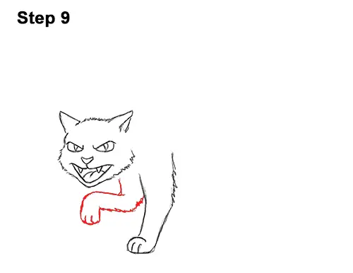 Draw a Angry Cartoon Black Cat 9 How to Draw Angry Mean Halloween Cartoon Black Cat arched back 9