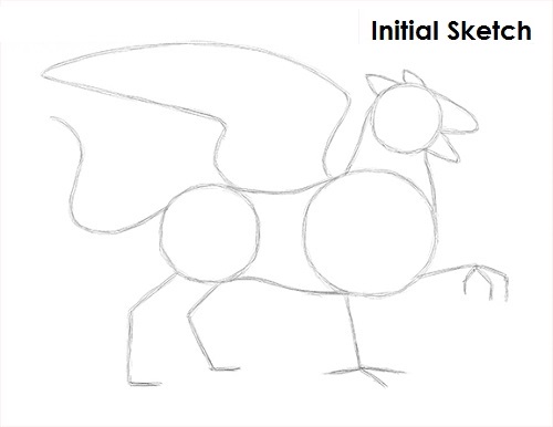 Griffin Drawing Sketch Draw Griffin Sketch