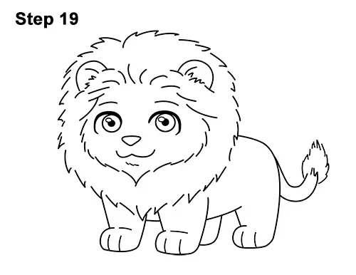 draw cute cartoon lion chibi little mini 19