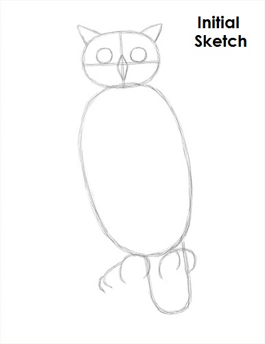 Great Horned Owl Drawing Sketch Draw Great Horned Owl Sketch
