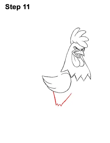 how to draw a rooster cartoon