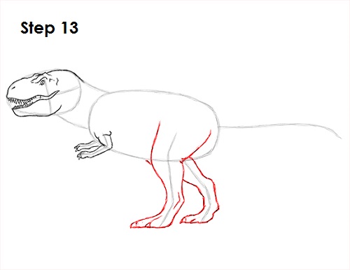 T. Rex Drawing 13 Draw Tyrannosaurus Rex 13