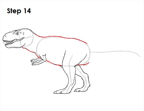 T. Rex Drawing 14 Draw Tyrannosaurus Rex 14