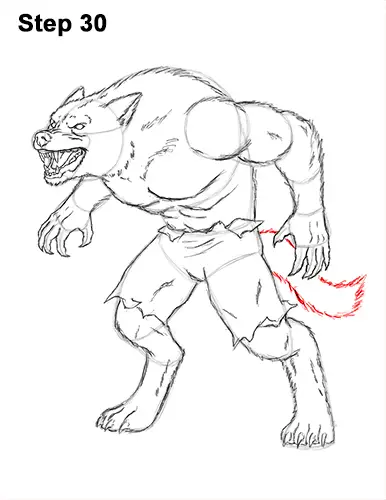 How to draw growling snarling scary angry werewolf 30 How to draw growling snarling scary angry werewolf 30