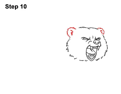 Draw Angry Mean Growling Roaring Cartoon Bear 10