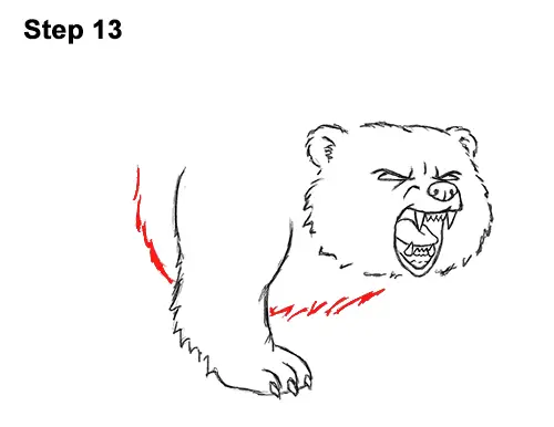 Draw Angry Mean Growling Roaring Cartoon Bear 13