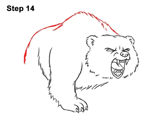 Draw Angry Mean Growling Roaring Cartoon Bear 14