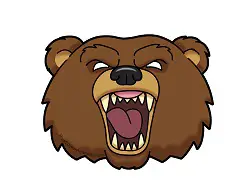 How to Draw a Cartoon Angry Grizzly Bear Head Roaring 