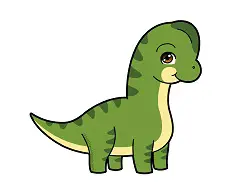 How to draw a Cute Cartoon Chibi Kawaii Brachiosaurus Dinosaur