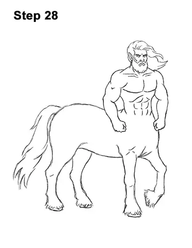 How to Draw a Centaur Horse Human Mythology 28