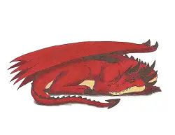 How to Draw a Red Dragon Sleeping Side
