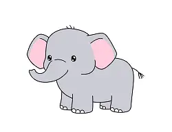 How to Draw a Cute Mini Chibi Baby Cartoon Elephant
