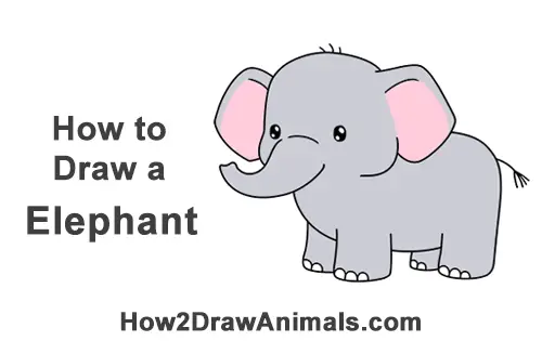 How to Draw Little Baby Small Cute Cartoon Elephant Chibi Manga