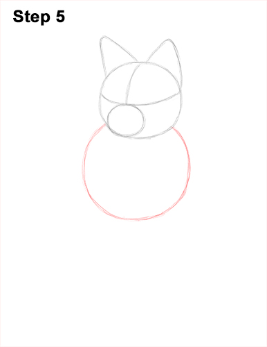 How to Draw a Red Fox Sitting 5