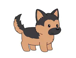 How to Draw a German Shepherd Cartoon Puppy Dog