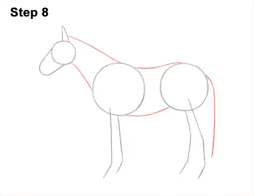 How to Draw a Brown Horse Color Side View 8