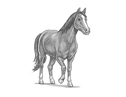 How to Draw a Horse Walking Forward Three-Qaurter View