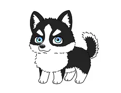 How to Draw a Husky Puppy Dog Cartoon