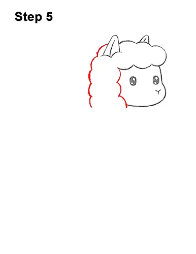 How to Draw Cute Cartoon White Llama 5