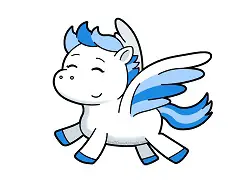 How to Draw a Cute Cartoon Pegasus Pony Wings Flying Kawaii