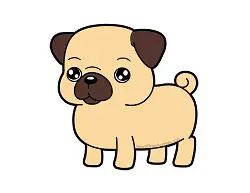 How to draw a Cute Cartoon Pug Puppy Dog