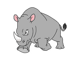 How to Draw an Angry Charging Cartoon Rhinoceros