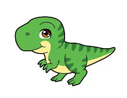 How to draw a Cute Cartoon Tyrannosaurus Rex Dinosaur Chibi Kawaii