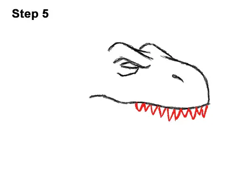 How to Draw Angry Cartoon Tyrannosaurus T. Rex Dinosaur 5
