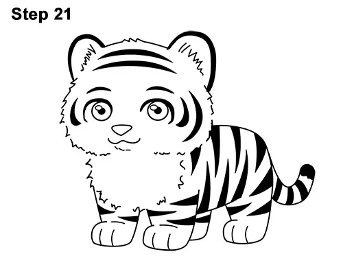 Draw Cartoon Mini Little Tiger Cub 21