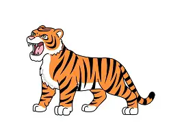 How to Draw a Cool Angry Tiger Roaring Cartoon