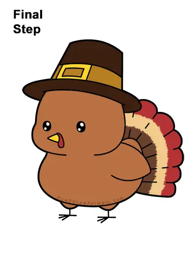 How to Draw a Turkey (Cartoon) for Thanksgiving VIDEO & Step-by-Step Pictures