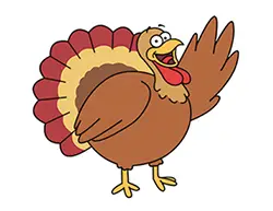How to Draw a Cartoon Turkey