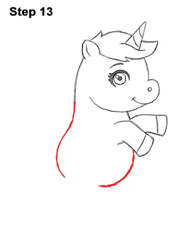 How to Draw a Cute Little Mini Chibi Cartoon Unicorn Horse Pony 13