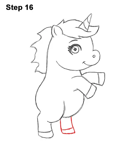 How to Draw a Cute Little Mini Chibi Cartoon Unicorn Horse Pony 16