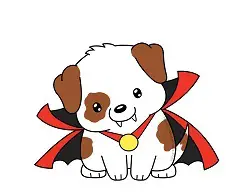 How to Draw a Cartoon Puppy Dog Vampire Halloween