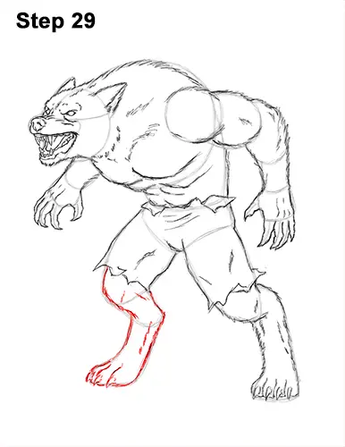 How to Draw Growling Snarling Scary Angry Werewolf 29
