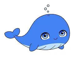 How to draw a Cartoon Blue Whale