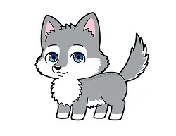 How to Draw a Cute Cartoon Wolf Chibi Kawaii