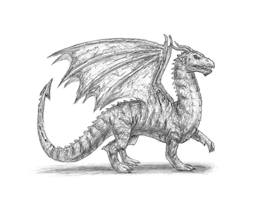 How to Draw a Medieval Dragon Side Wings